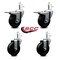 Service Caster 4'' Soft Rubber Wheel Swivel 7/16'' Grip Ring Stem Caster Set 2 Brakes, 4PK SCC-GR20S414-SRS-PLB-716138-2-S-2 - alternate 3